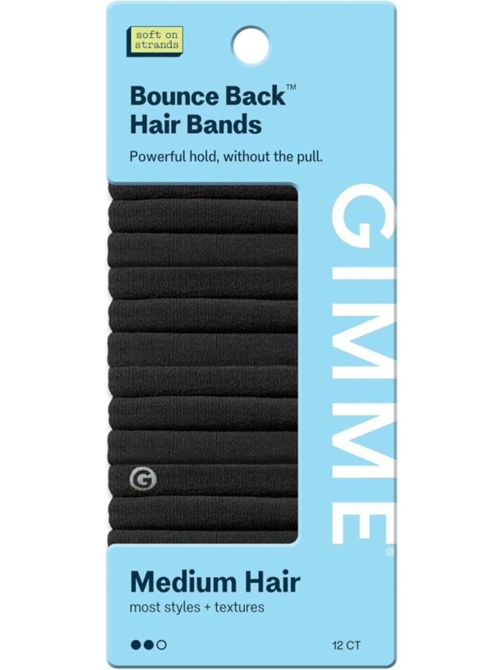 Medium Hold Seamless Hair Bands - Damage-Free Comfort Fit Ponytail Holders - 12